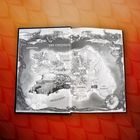 Illustration einer Fantasy-Karte mit Texten: "The Continent", "Emerald Sea", "Arctic Ocean", "The Barrens", "Poromiel".