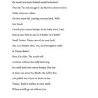 Gedichttitel: "Dad Told Me That This Really Happened". Der Text spricht über Kindheit, Krankheit und Erinnerungen.