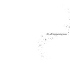 Text: „It's all happening now“. Eine Illustration mit verstreuten kleinen Sternen.