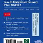 Ein blaues Cover mit dem Titel "Get more from your trip with easy-to-find phrases for every travel situation".