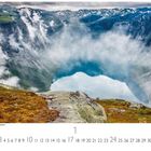 "Norwegen, Landschaftsimpression" steht links unten. Bild zeigt eine dramatische Berglandschaft mit Wolken und einem ruhigen See.