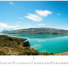 "Lago del Toro" steht unten links. Darunter ist eine Kalenderansicht für den Monat Januar. Zu sehen ist ein See vor Bergen.