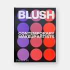 "BLUSH CONTEMPORARY MAKEUP ARTISTS" in großen Buchstaben, darunter bunte Kreise in lila, rosa und rot.