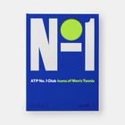 ATP No. 1 Club Icons of Men's Tennis. Großes „N-1“ auf blauem Hintergrund, grüner Kreis im „O“. Buchcover.