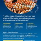 Lonely Planet: "Half the magic of Australia..." Unvergessliche Erlebnisse, abseits der Pfade, einzigartige Trips. Erstellung eines unvergesslichen Trips.