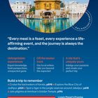Ein Zitat über Reisen, darunter Reisetipps und Preisangaben. Oben das "lonely planet" Logo; Bild eines goldenen Tempels.