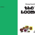 Widmung an Heather und Kinder. Titel: "The Lost Boomerang" von Morag Hood & Adam Higton. Illustration mit bunten Pflanzen und Figur.