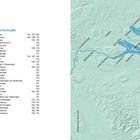 Text "INHALT". Links eine Liste mit Ortsnamen (Österreich, Schweiz, Deutschland) und Seitenzahlen. Rechts eine Karte vom Bodensee.