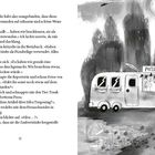 Textausschnitt über Zaubertränke als Pizzabelag. Illustration: Ein Pizza-Van mit der Aufschrift "Piets Pizza-Van".