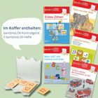 Enthalten sind: bambinoLÜK-Kontrollgerät, 5 bambinoLÜK-Hefte, Titel mit Tieren, Zahlen, ABC, Logik.