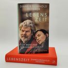 Buchtitel: "Lebenszeit" von Diane & Reinhold Messner, Untertitel: "Vom Wert der Vergänglichkeit". Cover mit zwei Personen.