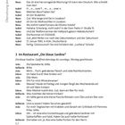 Übersetzung der Dialoge zwischen Isabel und Nuno. Thema: Im Restaurant „Die blaue Sardine“.