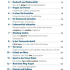 Kapitelübersicht mit Themen wie Begrüßung, Herkunft, Restaurant, Einkaufen, Urlaub, und Hobbys, nummeriert 1 bis 13.