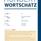 "HUNDERT WORTSCHATZ", übersetzt englische Wörter, inkludiert Sprachtipps zur Artikelnutzung im Englischen.