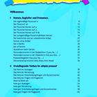 "Inhalt", "Willkommen", "Nomen, Begleiter und Pronomen", "Grundlegende Verben im simple present". Nummern und Kapitel.