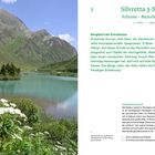**Silvretta 3-Seen-Tour**: Bergfahrt der Extraklasse, 75 km, 1.640 Höhenmeter, schwer. QR-Code für GPS-Track. Links blühende Wiese vor Bergsee und Bergen.