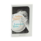 „Andrea Bajani, Lorenzos Reise. Roman.“ Ein Kind hält einen Teller vor Gesicht. Verlag: Nagel und Kimche.