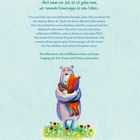 Text: "Was bleibt, wenn du gehst, Bär?" Illustration: Zwei Bären, einer mit buntem Mustermantel, stehen in blühender Wiese.