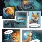 Comic-Illustration: Ein Junge träumt, ein Wolf vermisst seine Freunde. Texte: "Wo sind die nur alle?", "Aa-uuh!"