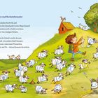 Kapitel 4: Brille, Blöken und Buchstabensalat. Ein Junge wandert mit Schafen, die Buchstaben auf dem Rücken tragen.