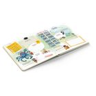 Eine Doppelseite mit bunten Illustrationen. Links: "Schönes Wetter", "Mit wem ich gerne spiele". Rechts: "Die fast Ja-Wörter".