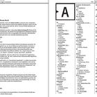 Zwei Seiten eines Buches mit alphabetischen Suchbegriffen. Links: Erklärungen zur Nutzung. Rechts: Wörter beginnend mit "A".