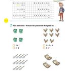 Seite 8, "Plus und mal rechnen". Aufgaben mit Additionen und Multiplikationen, illustriert mit Eimern, Hühnern, Schaufeln, Eiern.
