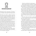 Kapitel "Die liebe Verwandtschaft". Seite 14 und 15. Illustration einer Schlüsselloch-Form mit Zahl 2. Text über ein gruseliges Herrenhaus und Onkel.