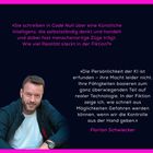 Text zu Künstlicher Intelligenz und Realität, Zitat von Florian Schwiecker. Darunter ein Mann in einer entspannten Pose.