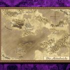 Karte: "Die Mittelreiche" mit Orten: Hallford, Naärva, Iver. Berge, Inseln und Kompass. Beiger Hintergrund, lila Rand.