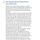 "Der Engel Gabriel bringt Maria eine Nachricht" ist der Titel. Ein Bibelzitat ist zu sehen. Rechts unten ein QR-Code.