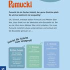 "BÜCHERHELDEN Erstes Lesen. Pumuckl ist ein frecher Kobold, der gerne Streiche spielt." Text über Lesefortschritt.
