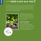 "Wird das was oder kann das weg?" Texte beschreiben die Pflanzenerkennung. Grüner Hintergrund, Kosmos-Logo, Foto mit Sämlingen.