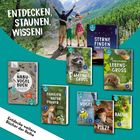 Bücher mit Themen zu Natur und Tieren. Titel: "Entdecken, Staunen, Wissen!", "Sterne finden", "NABU-Vogelbuch", "Bäume".