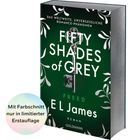 „Fifty Shades of Grey. FREED. E L James. Mit Farbschnitt nur in limitierter Erstauflage.“ Buch mit dekorativem Schlüssel.