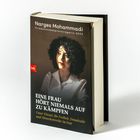 Buchumschlag: "Narges Mohammadi, Friedensnobelpreisträgerin 2023", Titel: "Eine Frau hört niemals auf zu kämpfen".