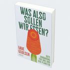 "Was also sollen wir essen?" und "Gute Ernährung für uns und den Planeten". Illustrierte Möhre auf einem Buchcover.