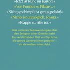 Zitate und Fragen zu Sprichwörtern; ruhiger Hintergrund. Unten steht "hanser-literaturverlage.de".
