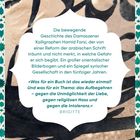 Ein Zitat über Liebe, Hass und Intoleranz; es beschreibt die Reform der arabischen Schrift in Syrien. Hintergrund: Kalligrafie.
