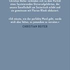 Text über Gerichtsmediziner Christian Reiter, mit Zitat über perfekten Mord. Hintergrund in blaugrau, schlichtes Design.