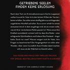 GETRIEBENE SEELEN FINDEN KEINE ERLÖSUNG. Roter Hintergrund. Text über einen ungelösten Mordfall und eine entdeckte Wahrheit.