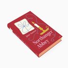 "Northanger Abbey", "Jane Austen", "Insel". Rotes Buch mit Kerze, Paketband und Schnörkeln.