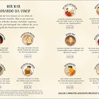 Titel: "Wer war Leonardo da Vinci?" Text über Leonardos Vielseitigkeit. Illustrationen zeigen Szenen von Leonardos Leben.