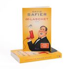 "00-Laschet" von David Safier. Illustration: Mann im Anzug mit Föhn, eine Maus wird herausgeblasen. Spiegel-Bestseller-Logo.
