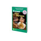 Buchtitel: "Essen ohne Stress". Ein Kind isst Spaghetti, grüner Hintergrund, Logo unten links.