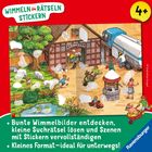 Text: "WIMMELN RÄTSELN STICKERN", "4+", "Bunte Wimmelbilder entdecken, kleine Suchrätsel lösen...". Illustration: Bauernhofszene.