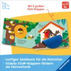 Kleiner Marienkäfer, versteckst du dich im Vogelhaus? Nein, im Nest sitzen die Vögel. Illustration von Bienen.