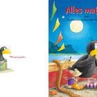 Links: "Geht's los? Ich komme...". Rechts: "Alles mutig! oder Ein bisschen Schiss hat doch jeder". Illustration mit Krähe und Maus.