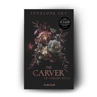 „Penelope Sky, The Carver: Er vergibt nicht, unsere Leseempfehlung: ab 18 Jahre“; Blumenmuster.