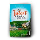 "Am Tatort frühstückt man nicht", "Taunus-Krimi", Autorin: Katharina Spengler. Ein Eichhörnchen hält einen Keks. 